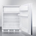 Summit 24 in. Wide Refrigerator-Freezer, ADA Compliant with 5.1 cu. ft. Capacity, 2 Wire Shelves, Right Hinge, with Door Lock, Crisper Drawer, Cycle Defrost, ADA Compliant, Factory Installed Lock, Adjustable Shelves, CFC Free - CT66LWSSH