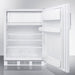 Summit 24 in. Wide Refrigerator-Freezer, ADA Compliant with 5.1 cu. ft. Capacity, 2 Wire Shelves, Right Hinge with Reversible Doors, with Door Lock, Crisper Drawer, Cycle Defrost, CFC Free, Adjustable Thermostat, Crisper - CT66