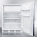 Summit 24 in. Wide Refrigerator-Freezer with 5.1 cu. ft. Capacity, 2 Glass Shelves, Crisper Drawer, Cycle Defrost, Adjustable Glass Shelves, Adjustable Thermostat - CT661WSSH