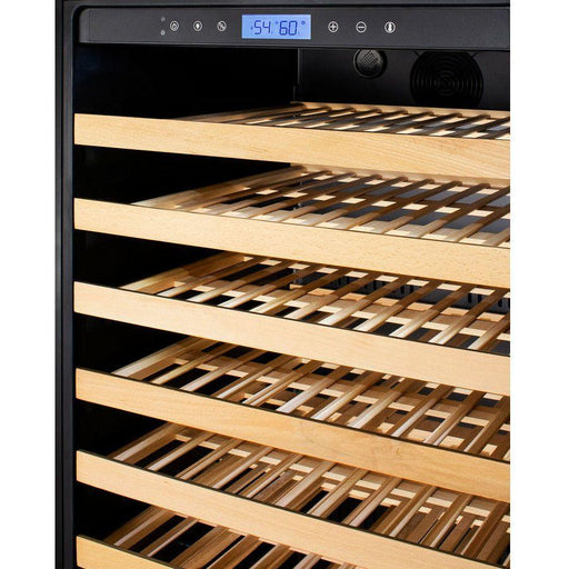 Summit 24 in. Wide Single Zone Wine Cellar with 127 Bottle Capacity, Right Hinge, Glass Door, With Lock, 11 Extension Wine Racks, Digital Control, LED Light, Compressor Cooling, ETL Approved, Digital Thermostat - SWC1127B