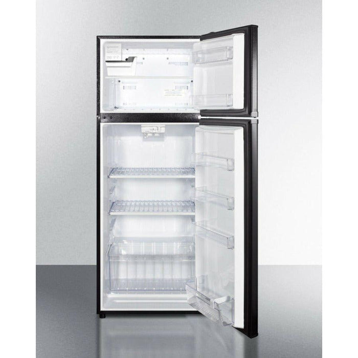 Summit 24 In. Wide Top Mount Refrigerator-Freezer With Icemaker 10.3 Cu. ft. Black Top - FF1119BIM