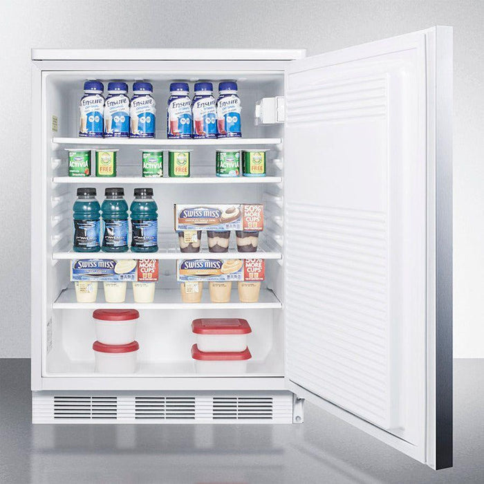 Summit 24 Inch All-Refrigerator with 5.5 Cu. Ft. Capacity, Adjustable Shelves, Deep Shelf Space - FF7LWBISS