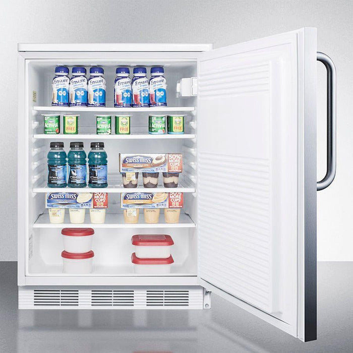 Summit 24 Inch All-Refrigerator with 5.5 Cu. Ft. Capacity, Adjustable Shelves, Deep Shelf Space - FF7LWBISS