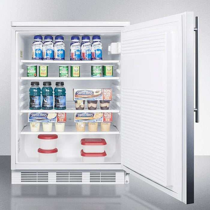 Summit 24 Inch All-Refrigerator with 5.5 Cu. Ft. Capacity, Adjustable Shelves, Deep Shelf Space - FF7LWBISS