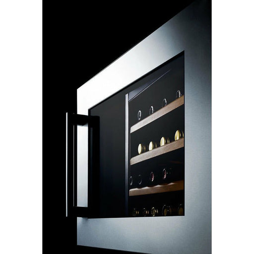 Summit Wine Coolers Summit 24" Integrated Wine Cellar with 28 Bottle Capacity, Right Hinge, Glass Door, 3 Extension Wine Racks, Digital Control, Compressor Cooling, ETL Approved, High/Low Temperature Alarm, Slide-Out Wooden Shelving - VC28S