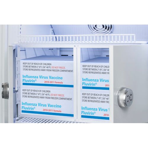 Summit Refrigerators Summit 24" Upright Vaccine Refrigerator 15 Cu.Ft. with Interior Lockers, Door Lock, Right Hinge with Reversible Doors, Automatic Defrost, CFC Free, Eco-Friendly Refrigerant, LED Light - ARG15PVLOCKER