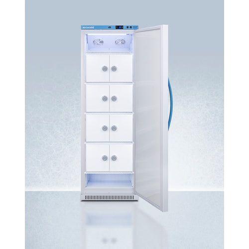 Summit Refrigerators Summit 24" Upright Vaccine Refrigerator with Interior Lockers, 15 cu. ft. Capacity, Door Lock, Right Hinge with Reversible Doors, Automatic Defrost, CFC Free, Eco-Friendly Refrigerant - ARS15PVLOCKER