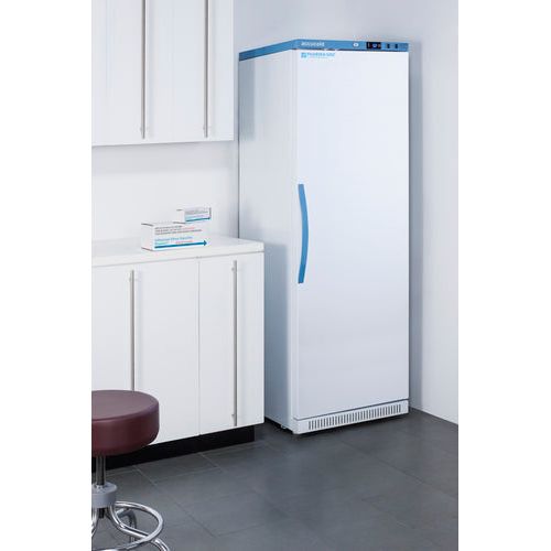 Summit Refrigerators Summit 24" Upright Vaccine Refrigerator with Interior Lockers, 15 cu. ft. Capacity, Door Lock, Right Hinge with Reversible Doors, Automatic Defrost, CFC Free, Eco-Friendly Refrigerant - ARS15PVLOCKER