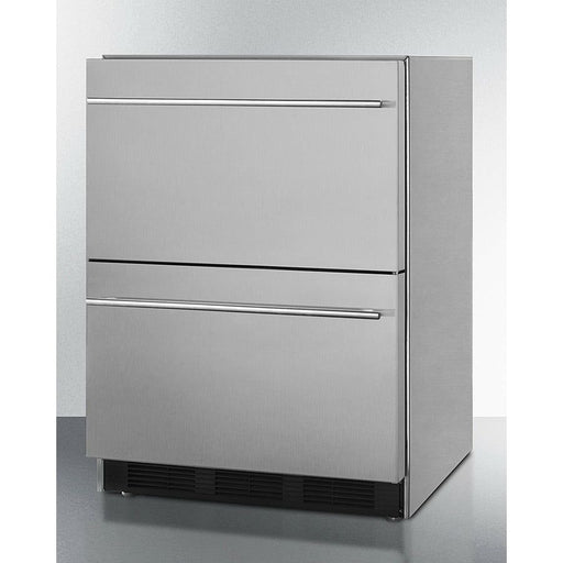 Summit Refrigerators Summit 24" Wide 2-Drawer All-Refrigerator, ADA Compliant with 3.1 Cu. Ft. Capacity, Adjustable Thermostat, Fan-Forced Cooling - SP6DBS2D7ADA