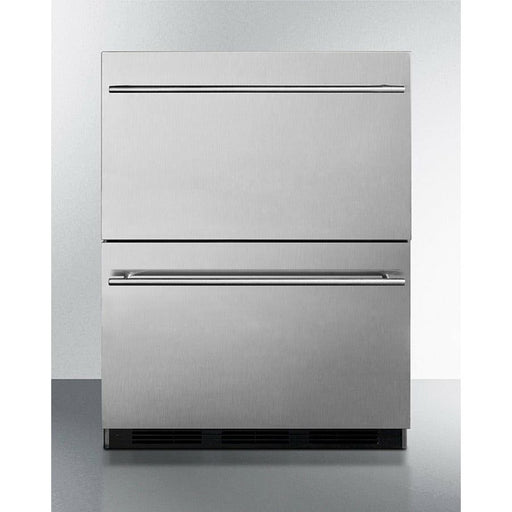 Summit Refrigerators Summit 24" Wide 2-Drawer All-Refrigerator with 3.0 Cu. Ft. Capacity, Adjustable Thermostat, Fan-Forced Cooling - SP6DBS2D7