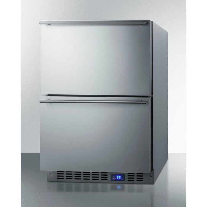 Summit Refrigerators Summit 24" Wide 2-Drawer All-Refrigerator with 3.4 cu.ft. Capacity, Automatic Defrost, Digital Thermostat, CFC Free, Automatic Defrost - SPR627OS2D
