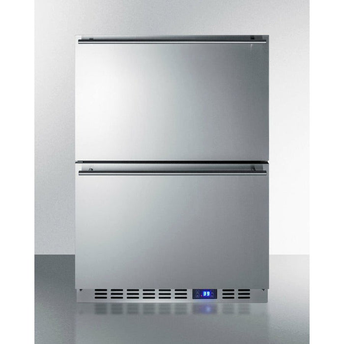 Summit Refrigerators Summit 24" Wide 2-Drawer All-Refrigerator with 3.4 cu.ft. Capacity, Automatic Defrost, Digital Thermostat, CFC Free, Automatic Defrost - SPR627OS2D