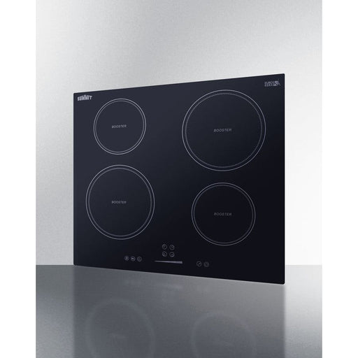 Summit Cooktops Summit 24" Wide 208-240V 4-Zone Induction Cooktop with 4 Elements, Hot Surface Indicator, ADA Compliant, Induction Technology, Child Lock, Safety Shut-Off Control - SINC4B241B