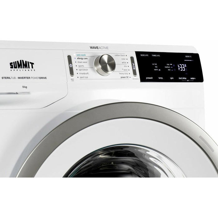 Summit Washers Summit 24" Wide 208-240V Washer with 2.3 Cu. Ft. Capacity, Slim-Fitting Design, Stainless Steel Tub, 14 Wash Settings, Delay Start, Standby Mode - SLW241W