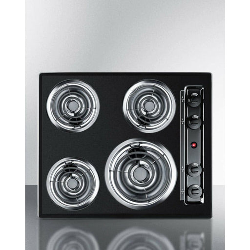 Summit Cooktops Summit 24" Wide 4-Burner Coil Cooktop with 4 Elements, Hot Surface Indicator, UL Safety Listed, Porcelainized Cooking Surface, UL Listed - TEL03
