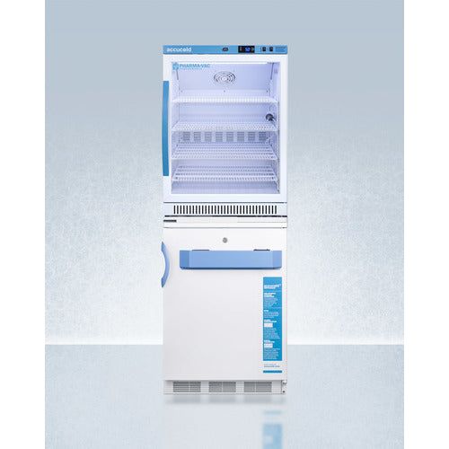 Summit Refrigerators Summit 24" Wide All-Refrigerator/All-Freezer Combination with 9.2 cu. ft. Total Capacity, 3.2 cu. ft. Freezer Capacity, 4 Wire Shelves, with Door Lock, Right Hinge - ARG6PV-VT65MLSTACKMED2
