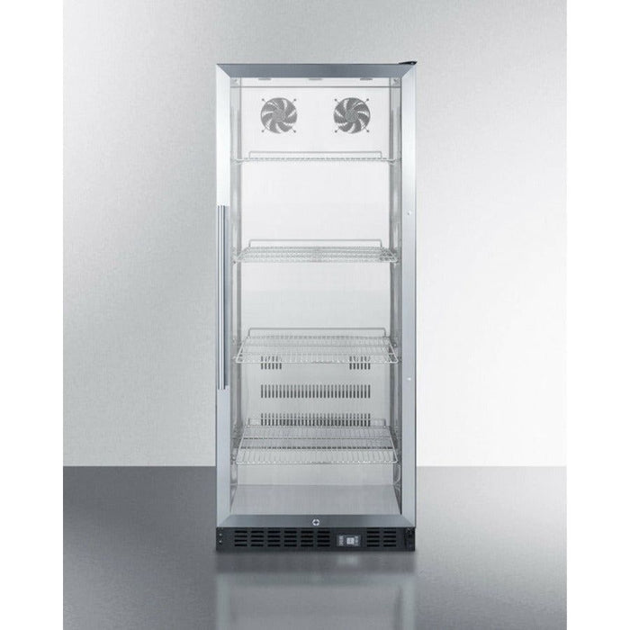 Summit Kitchen Counter & Beverage Station Organizers Summit 24" Wide Beverage Center with Adjustable Chrome Shelves, Automatic Defrost, Door Alarm, Recessed LED Lighting - SCR1156