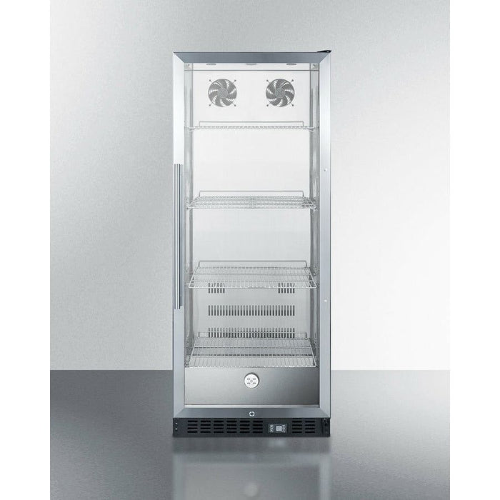 Summit Kitchen Counter & Beverage Station Organizers Summit 24" Wide Beverage Center with Adjustable Chrome Shelves, Automatic Defrost, Door Alarm, Recessed LED Lighting - SCR1156