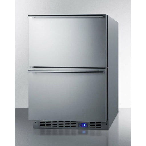 Summit Refrigerators Stainless Steel Summit 24" Wide Built-In 2-Drawer All-Refrigerator with 3.4 cu. ft. Capacity, Frost Free Defrost , Digital Thermostat - CL2R248
