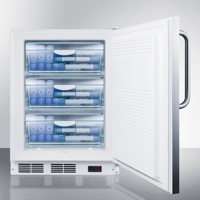 Summit Freezers Summit 24" Wide Built-In All-Freezer, ADA Compliant with 3.5 cu. ft. Capacity, Right Hinge, Manual Defrost, ADA Compliant, Approved for Medical Use - VT65MLCSSADA