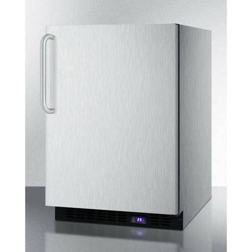 Summit Freezers Summit 24" Wide Built-In All-Freezer with Adjustable Chrome Shelves, Door/Temperature Alarms, Temperature Memory Function - SCFF53BXCSS