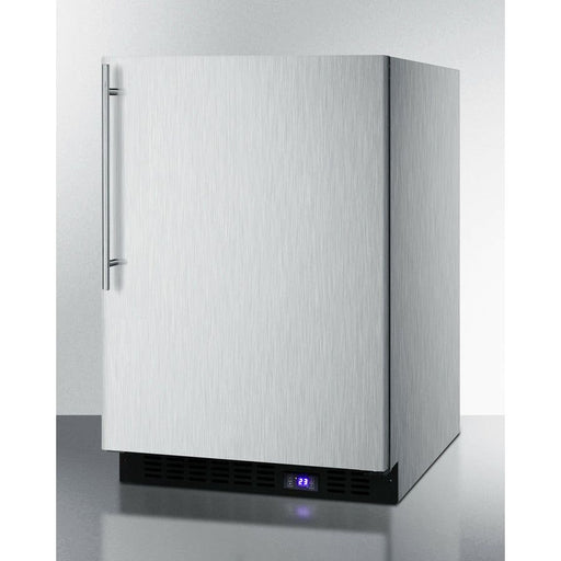 Summit Freezers Summit 24" Wide Built-In All-Freezer With Icemaker, Adjustable Chrome Shelves, Door/Temperature Alarms, Temperature Memory Function, Recessed LED Light - SCFF53BXCSS