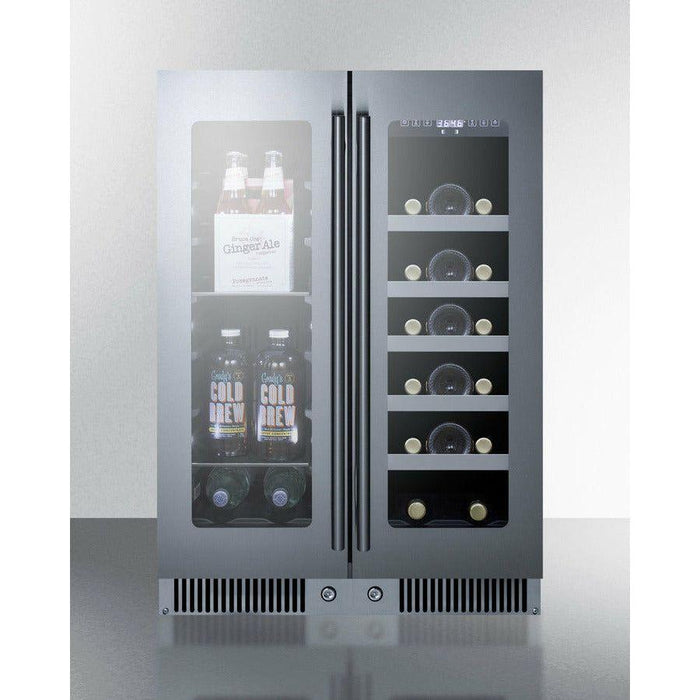 Summit Wine Coolers Summit 24" Wide Built-In Wine/Beverage Center with 5.1 cu. ft. Capacity Lock, 8 Shelves Including Wine Racks, Digital Thermostat, Factory Installed Lock - CLFD243WBV