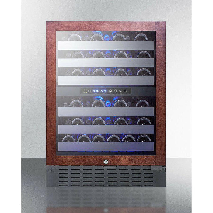 Summit Wine Coolers Summit 24" Wide Built-In Wine Cellar with 46 Bottle Capacity, Right Hinge, Glass Door, With Lock, 6 Extension Wine Racks, Digital Control, LED Light, Compressor Cooling, ETL Approved, CFC Free, Automatic Defrost - SWC532BLBIST