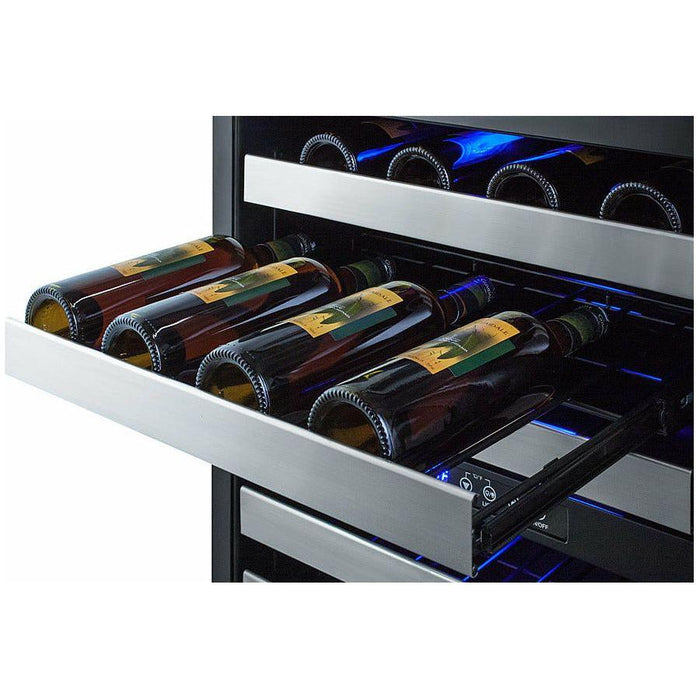 Summit Wine Coolers Summit 24" Wide Built-In Wine Cellar with 46 Bottle Capacity, Right Hinge, Glass Door, With Lock, 6 Extension Wine Racks, Digital Control, LED Light, Compressor Cooling, ETL Approved, CFC Free, Automatic Defrost - SWC532BLBIST