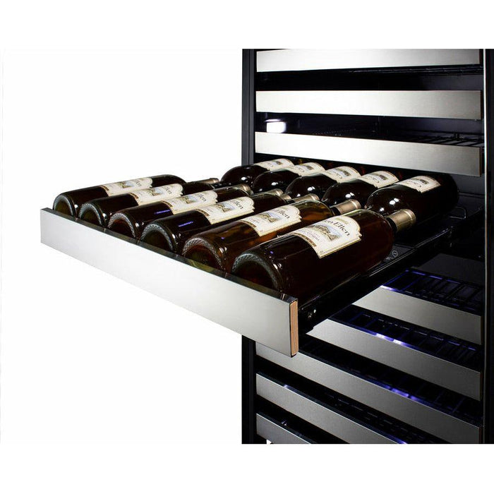Summit Wine Coolers Summit 24" Wide Dual-Zone Wine Cellar with 116 Bottle Capacity, Right Hinge, Glass Door, With Lock, 10 Extension Wine Racks, Digital Control, LED Light, Compressor Cooling, ETL Approved, ETL, Digital Thermostat, CFC Free - SWCP2116