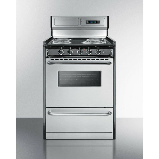 Summit Ranges Summit 24" Wide Electric Coil Range with 4 Coil Elements, 2.92 cu. ft. Total Oven Capacity, Viewing Window - TEM630BKWY