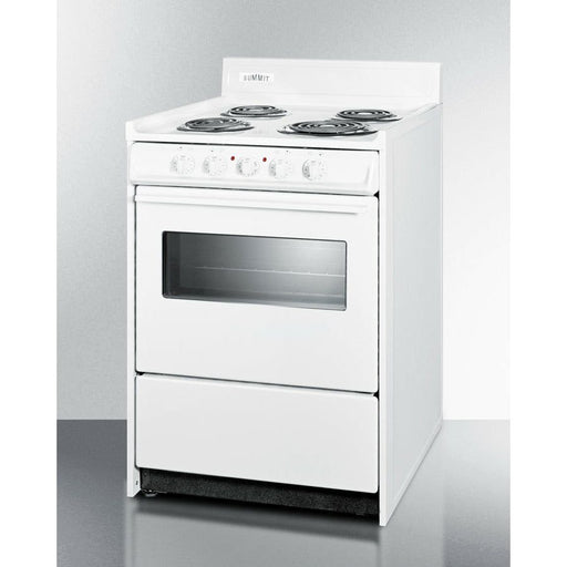 Summit Ranges Summit 24" Wide Electric Coil Top Range with 4 Coil Elements, 2.92 cu. ft. Total Oven Capacity, Storage Drawer, ADA Compliant - WEM610