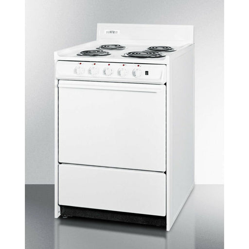 Summit Ranges Summit 24" Wide Electric Coil Top Range with 4 Coil Elements, 2.92 cu. ft. Total Oven Capacity, Storage Drawer - WEM6171Q