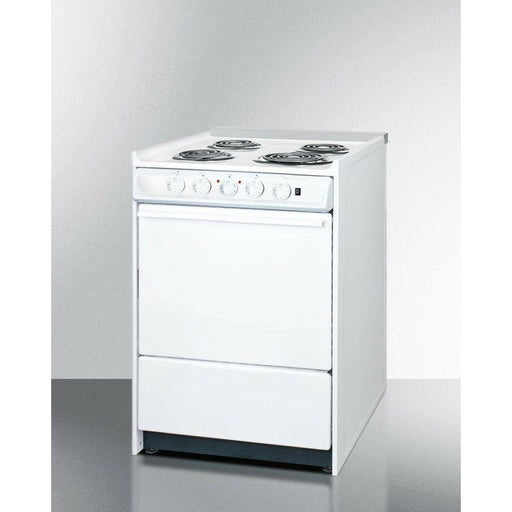 Summit Ranges Summit 24" Wide Electric Coil Top Range with 4 Elements, 2.92 cu. ft. Total Oven Capacity, Storage Drawer, ADA Compliant, Storage Drawer - WEM610R