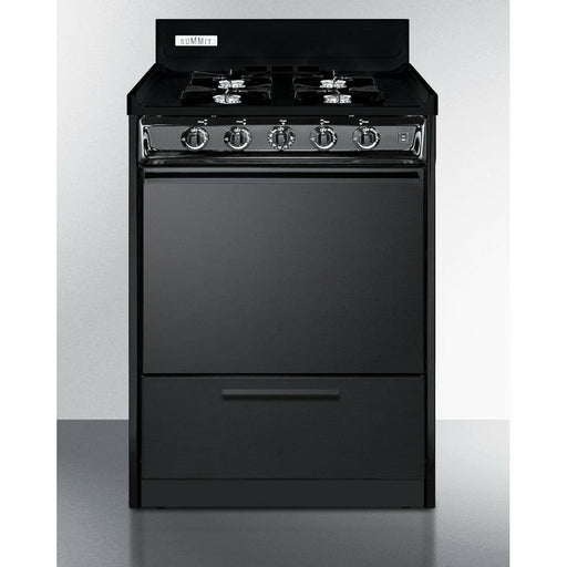 Summit Ranges Summit 24" Wide Gas Range, Open Burners with Natural Gas, 4 Open Burners, 2.92 cu. ft. Total Oven Capacity, Broiler Drawer, ADA Compliant - TNM6107C