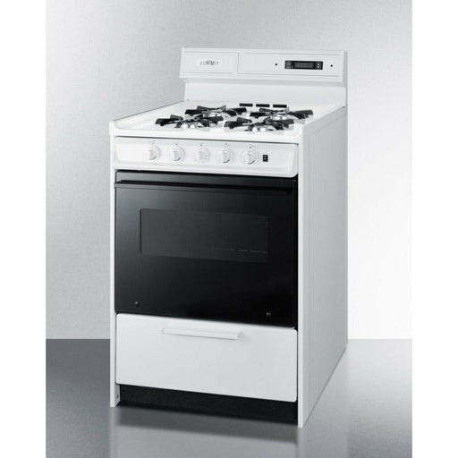Summit Ranges Summit 24" Wide Gas Range with Natural Gas, 4 Open Burners, 2.92 cu. ft. Total Oven Capacity, Viewing Window, Broiler Drawer - WNM6307