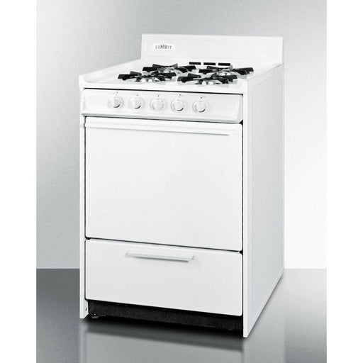 Summit Ranges Summit 24" Wide Propane Gas Range, Battery Start with Battery Start, 4 Burners, Broiler Compartment, Upfront Controls, Porcelain and Steel Construction - WLM610P