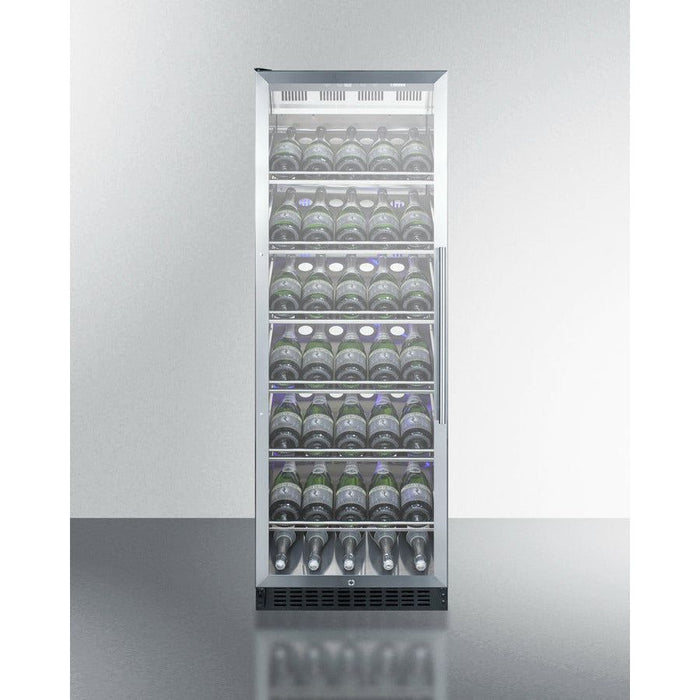 Summit Wine Coolers Summit 24" Wide Single Zone Commercial Wine Cellar with 35 Bottle Capacity, Right Hinge, Glass Door, With Lock, 6 Fixed Wine Racks, Digital Control, LED Light, Compressor Cooling, ETL Approved, Digital Thermostat, Factory Installed Lock - SCR1401