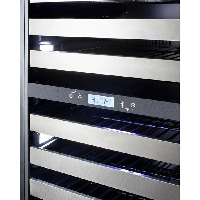 Summit Wine Coolers Summit 24" Wide Triple Zone Wine Cellar with 149 Bottle Capacity, Right Hinge, Glass Door, With Lock, 12 Extension Wine Racks, Digital Control, LED Light, Compressor Cooling, ETL Approved, Digital Thermostat, Factory Installed Lock, CFC Free - SWCP1988T