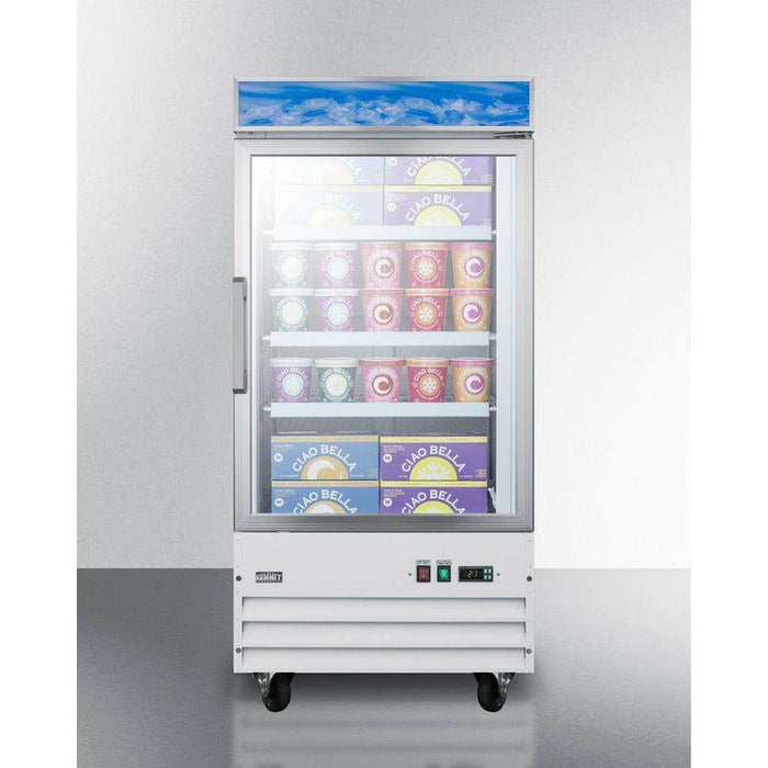 Summit 27 in. Wide Upright All-Freezer with 9 cu. ft. Capacity, Digital Thermostat, Self-Closing Door, Casters, Professional Handle - SCFU1211