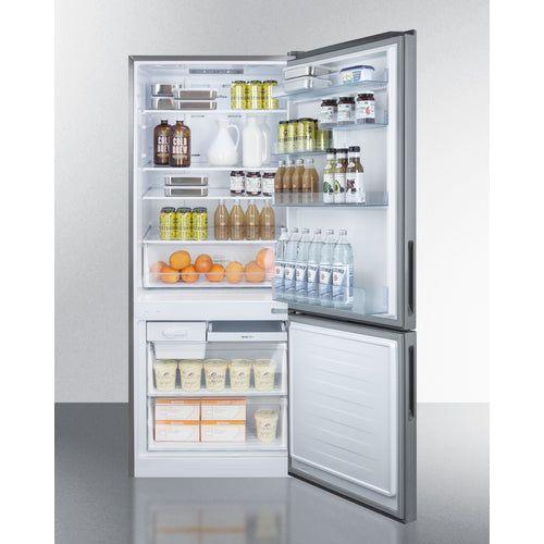 Summit 28 in. Wide Bottom Freezer Refrigerator - FFBF279SS