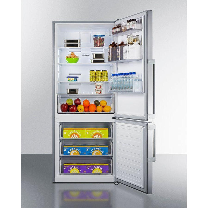 Summit 28 in. Wide Bottom Freezer Refrigerator - FFBF283SS