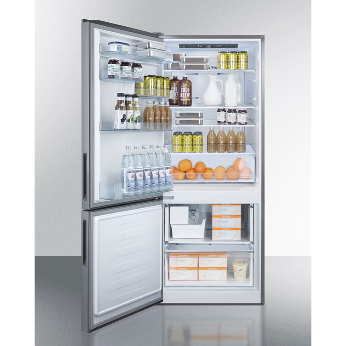 Summit 28 in. Wide Bottom Freezer Refrigerator (Left Hinge Door) - FFBF279SSXIMLHD