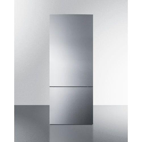 Summit 28 in. Wide Built-In Bottom Freezer Refrigerator With Icemaker - FFBF279SSBIIM