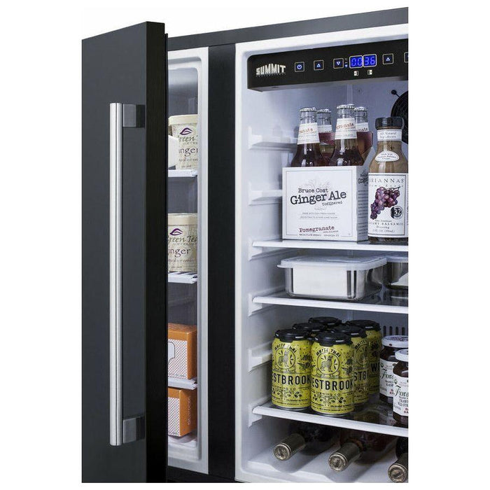 Summit Refrigerators Summit 30" Black Built-in 5.4 Cu. ft. Side-by-Side Refrigerator - FFRF3070B