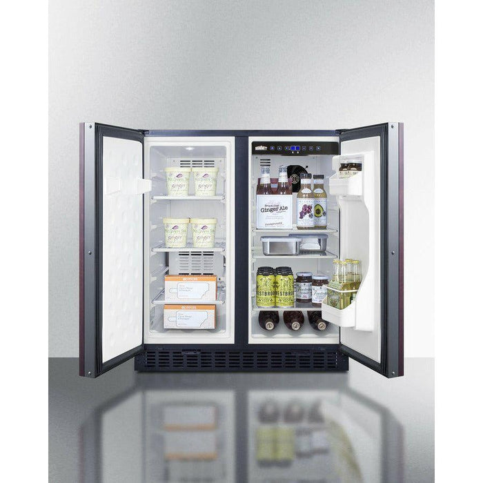 Summit Refrigerators Summit 30" Black Built-in 5.4 Cu. ft. Side-by-Side Refrigerator - FFRF3070B