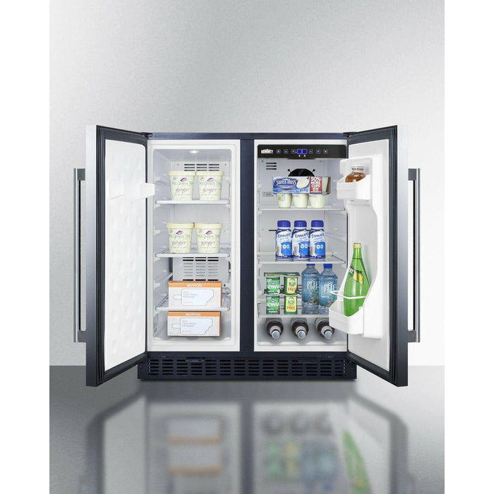 Summit Refrigerators Summit 30" Black Built-in 5.4 Cu. ft. Side-by-Side Refrigerator - FFRF3070B