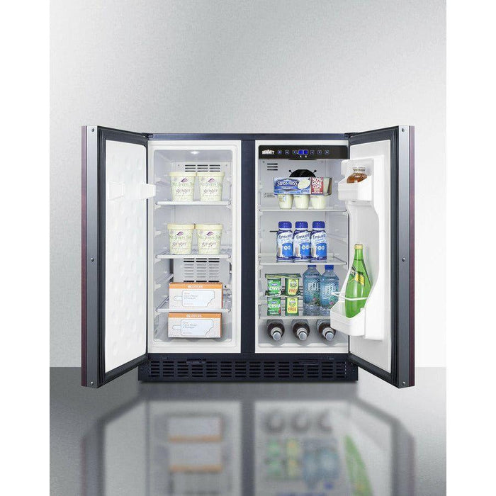 Summit Refrigerators Summit 30" Black Built-in 5.4 Cu. ft. Side-by-Side Refrigerator - FFRF3070B