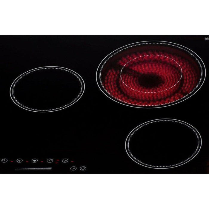 Summit 30 in. Wide 208-240V 5-Burner Radiant Cooktop with 5 Elements, Hot Surface Indicator, ADA Compliant, ETL Safety Listed, Child Lock, ETL, Residual Heat Indicator Light, Digital Touch Controls, EuroKera Glass Surface - CR5B30T