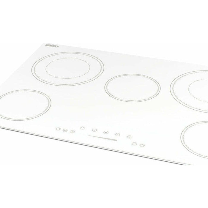 Summit 30 in. Wide 208-240V 5-Burner Radiant Cooktop with 5 Elements, Hot Surface Indicator, ADA Compliant, ETL Safety Listed, Child Lock, ETL, Residual Heat Indicator Light, Digital Touch Controls, EuroKera Glass Surface - CR5B30T